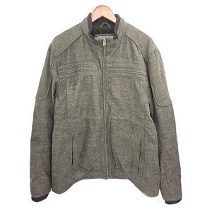 Buckle Black Mens XL Coat Bomber Zip Up Grey Space Dye Pockets Sherpa Lined Logo